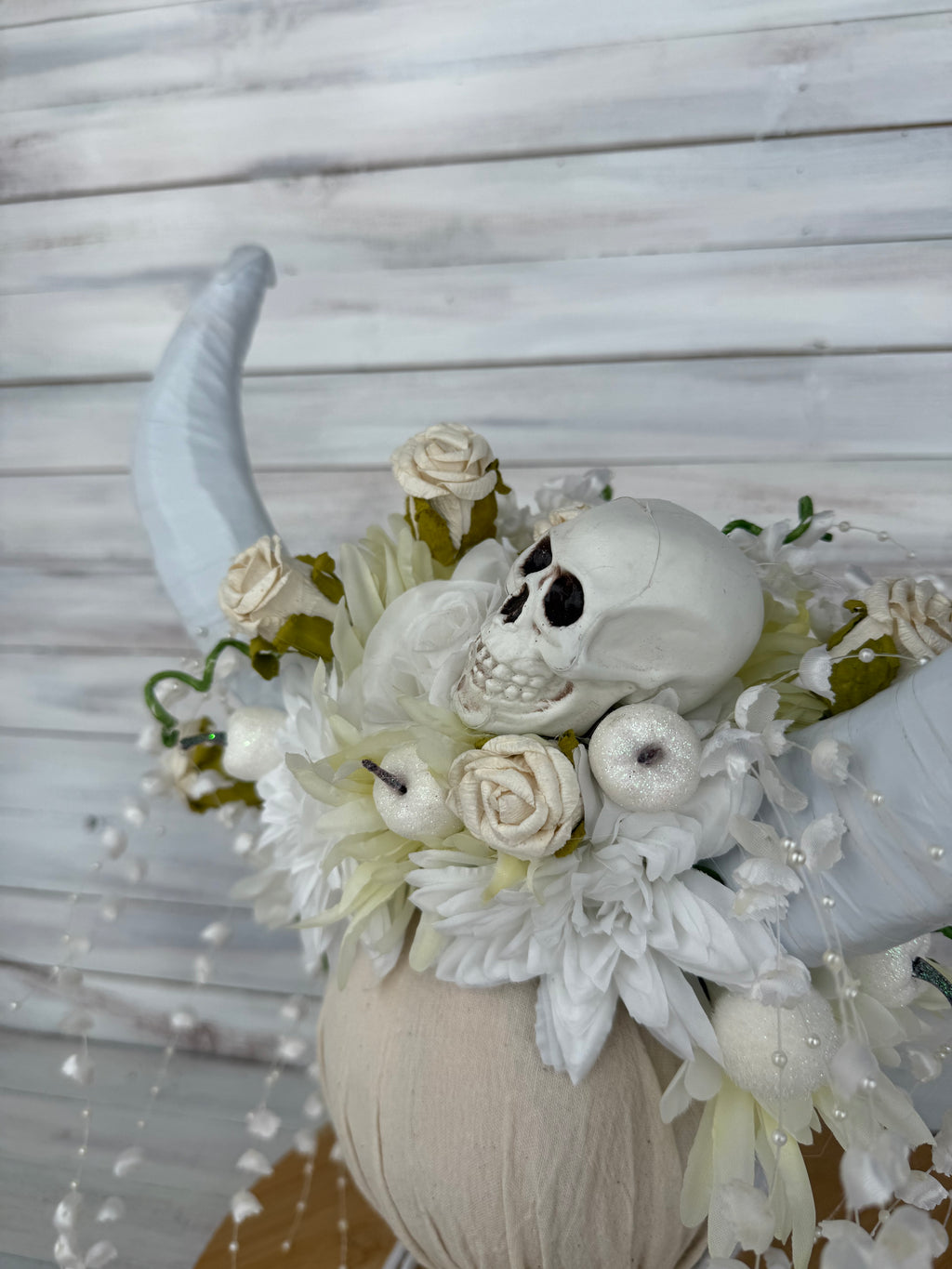 Halloween Fejdísz szarvakkal- Gótikus menyasszony